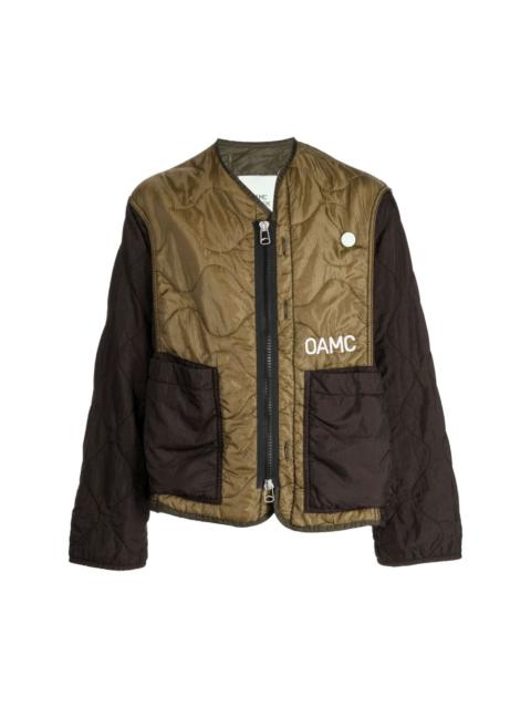 OAMC logo-embroidered quilted jacket