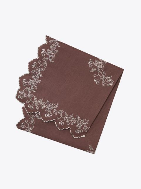 TORY BURCH Embroidered Linen Square Tablecloth, 70"