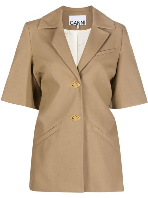 GANNI short-sleeve single-breasted blazer