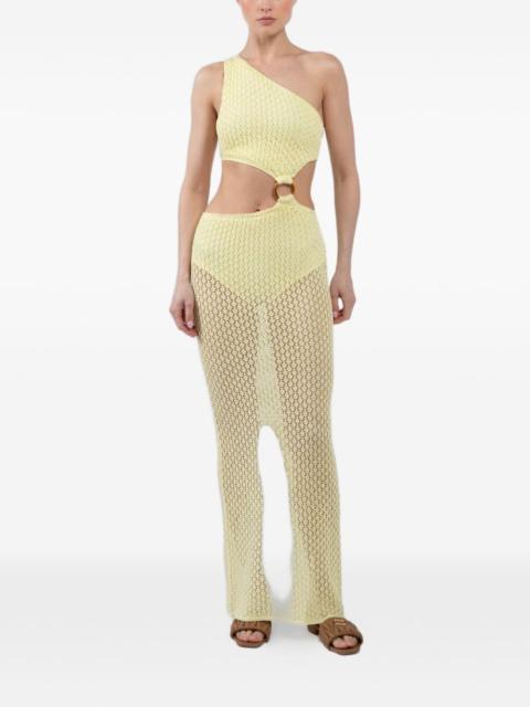 BANANHOT one-shoulder ring-detail midi dress