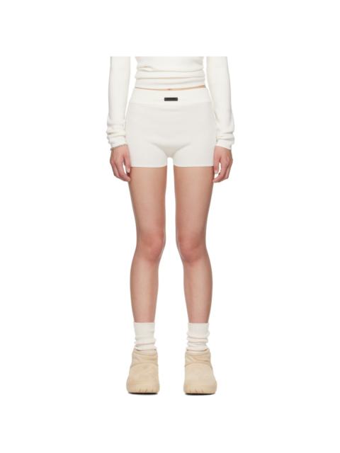 ESSENTIALS White Soft Rib Knit Boxer Boy Shorts