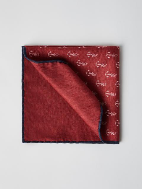 Brunello Cucinelli Print silk pocket square