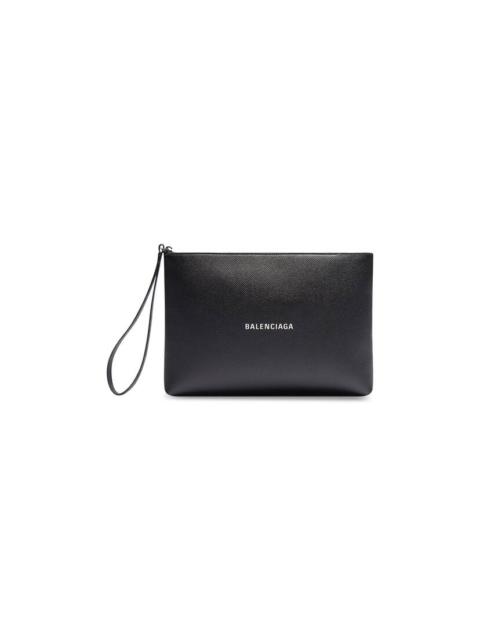 BALENCIAGA Men's Cash Gusset Pouch With Handle in Black/white