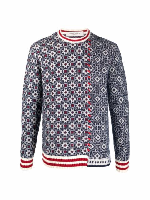 patterned-intarsia knit jumper