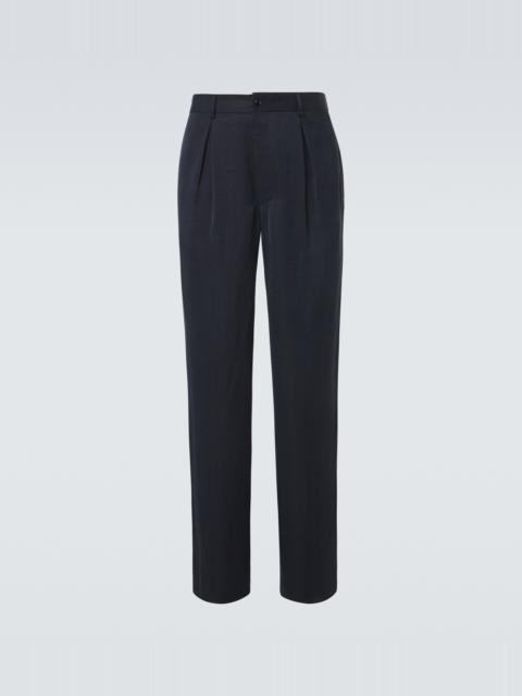 GIORGIO ARMANI Pleated satin wide-leg pants
