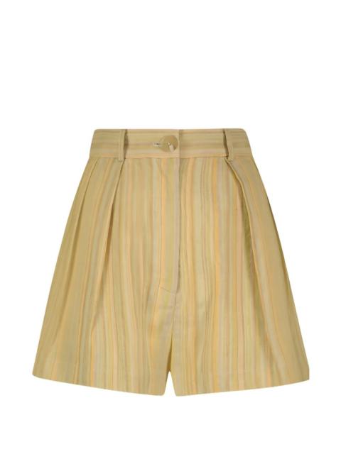 MATTHEW BRUCH pleated striped shorts