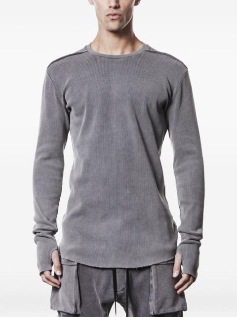 thom/krom ribbed frayed-edge shirt