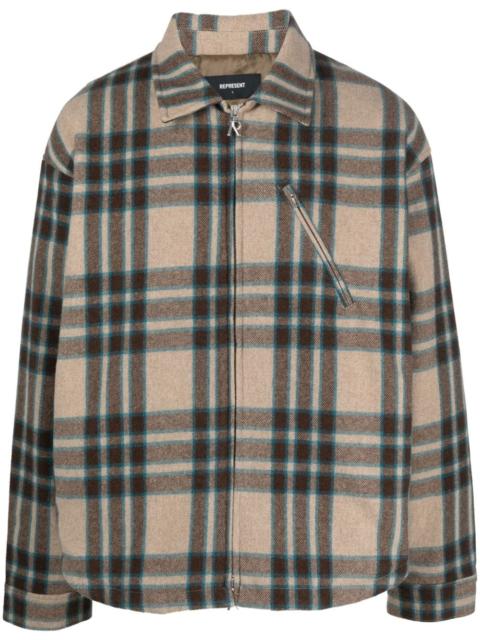 REPRESENT plaid-check flannel shirt