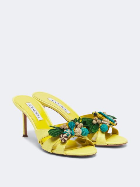 AQUAZZURA Birdsong raffia mules
