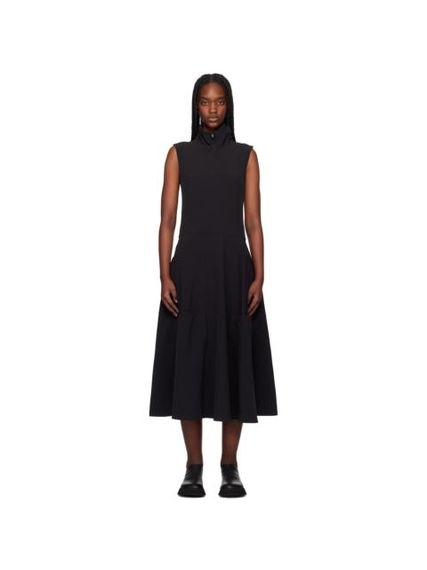 Y-3 Black Half-Zip Midi Dress