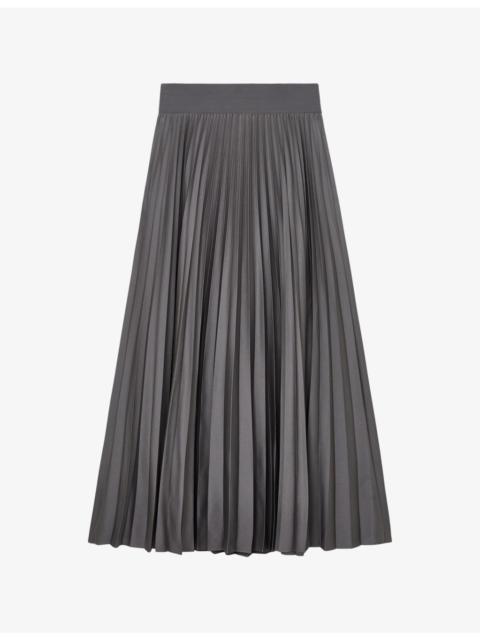 REISS Seren Pleated Woven Midi Skirt