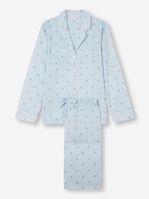 Derek Rose Women's Pyjamas Nelson 100 Cotton Batiste Blue