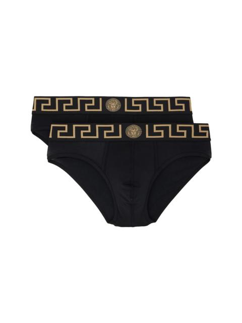 VERSACE Two-Pack Black Cotton-Jersey Briefs