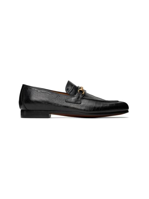 TOM FORD Black Printed Croc Gigi Chain Loafers