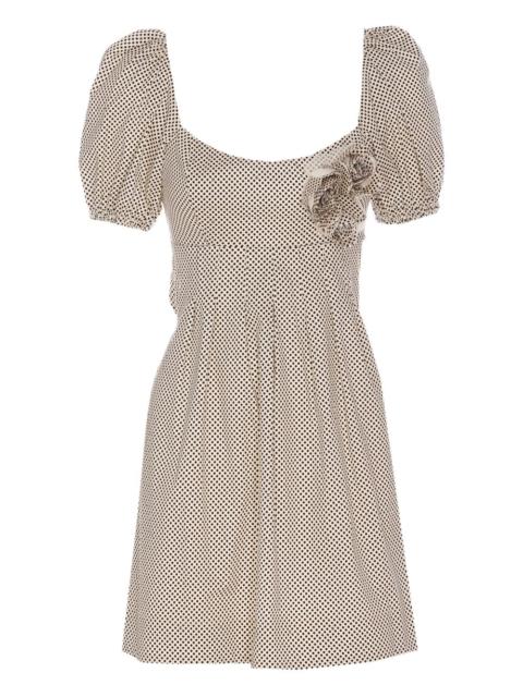 ELISABETTA FRANCHI puff-sleeve polka dot dress