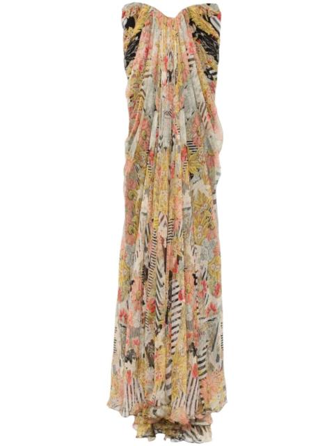 Alexander McQueen strapless silk dress