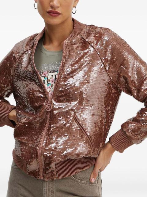 GUESS USA sequin-embellished zip-up bomber jacket