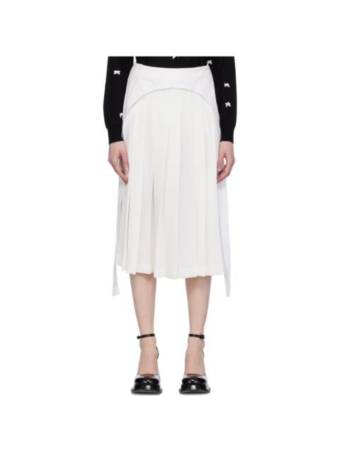 White Pleated Midi Skirt