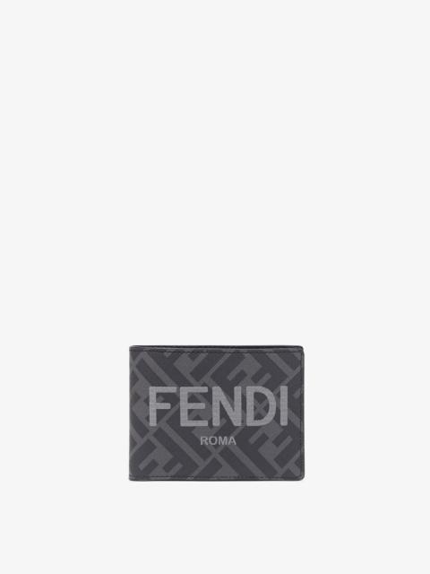 FENDI Bi-fold wallet with six cardholder slots and one banknote compartment. Made of textured fabric with 