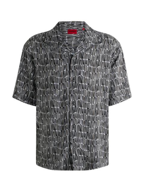 HUGO OVERSIZE-FIT SHIRT WITH ABSTRACT PRINT