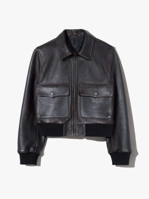 NILI LOTAN REDLEY LEATHER BOMBER JACKET