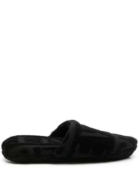 VERSACE logo towelling-finish slippers