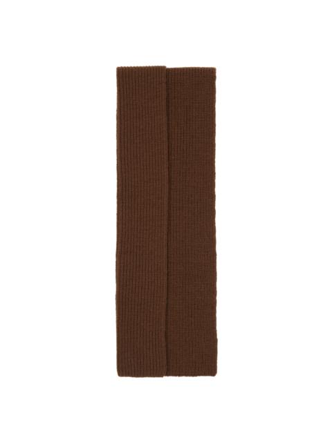 Brown Ribbed Scarf