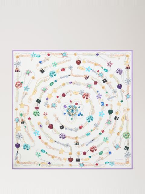 Mulberry Large Square Scarf - Jewellery Maze Cream Silk Twill