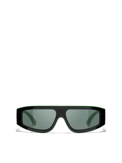 CHANEL CH6057 rectangular-frame curved nylon sunglasses