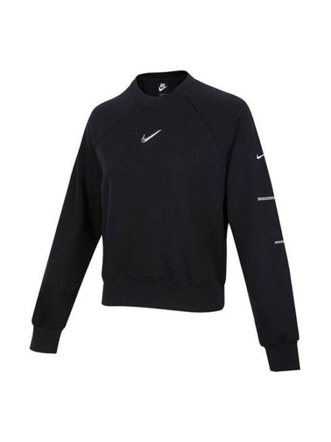 Nike (WMNS) Nike Sportswear Swoosh French Terry Crew Sweatshirt 'Black' DN4835-010