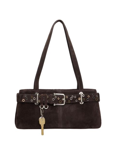 OSOI Brown Shoulder Brocle Mini Bag