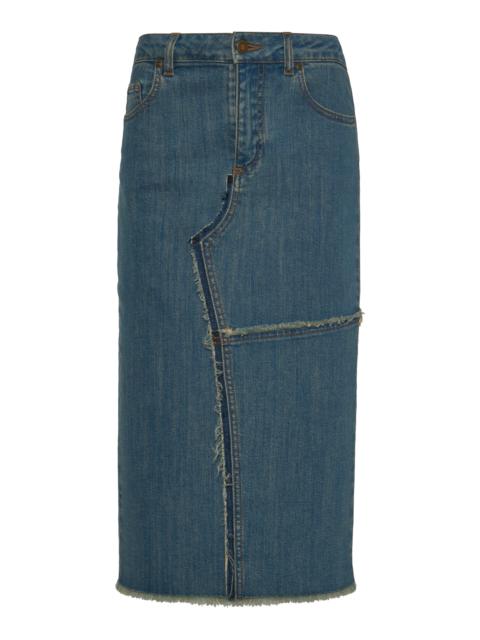 TOM FORD Comfort Washed Denim Pencil Skirt blue