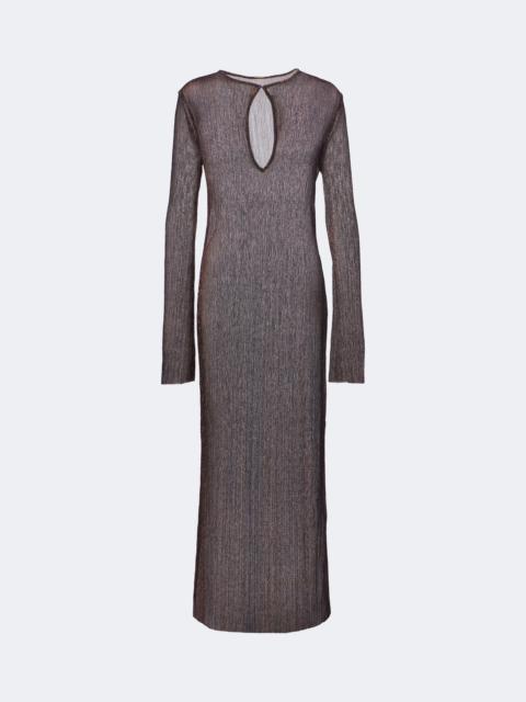 CALA de la CRUZ Soleil knitted lamé midi dress