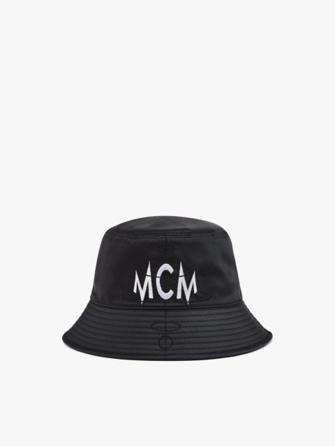 MCM Logo Embroidery Bucket Hat in Nylon Twill