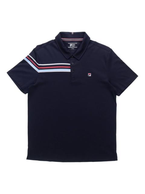 FILA FILA Contrast Colors StripesSport Casual Short Sleeve poloShirt Men s Blue F11M121114F-NV