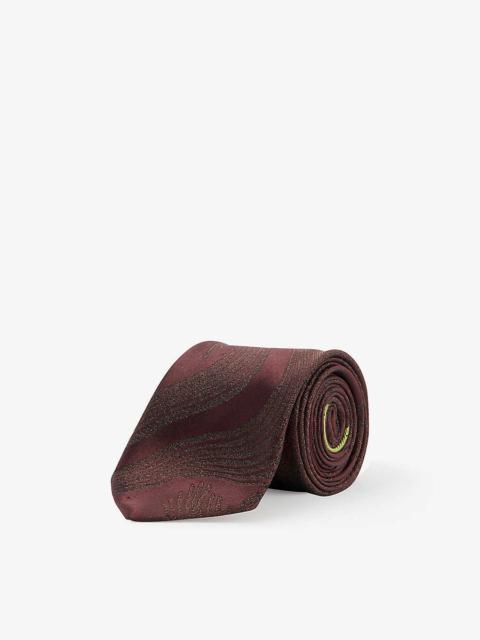 Dries Van Noten Graphic-pattern silk-blend tie