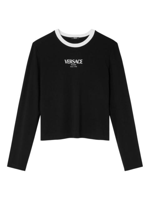 VERSACE logo-detail long-sleeve top