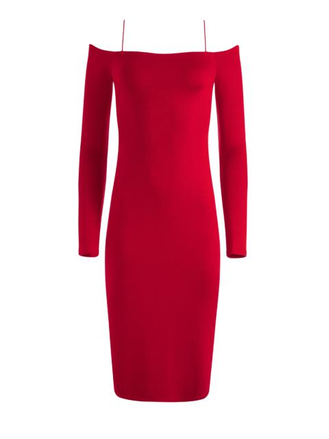 Alice + Olivia DORINDA OFF THE SHOULDER MIDI DRESS