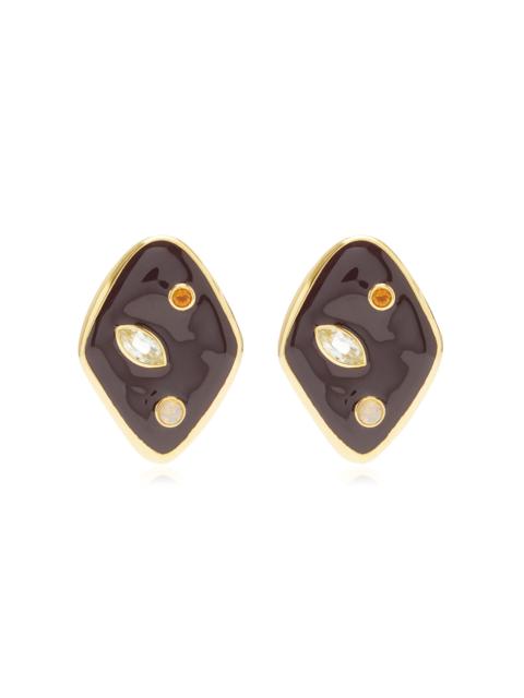 LIZZIE FORTUNATO Nico Dot Earrings brown