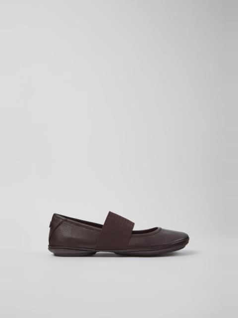 CAMPER Right Burgundy leather ballerinas for women
