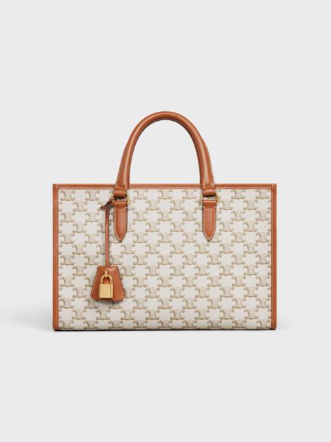 CELINE mini horizontal cabas in Triomphe Canvas and calfskin