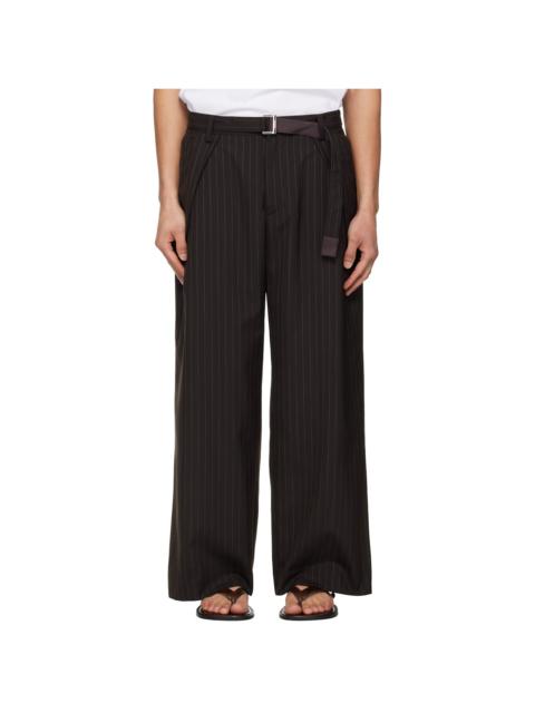 Brown Chalk Stripe Trousers