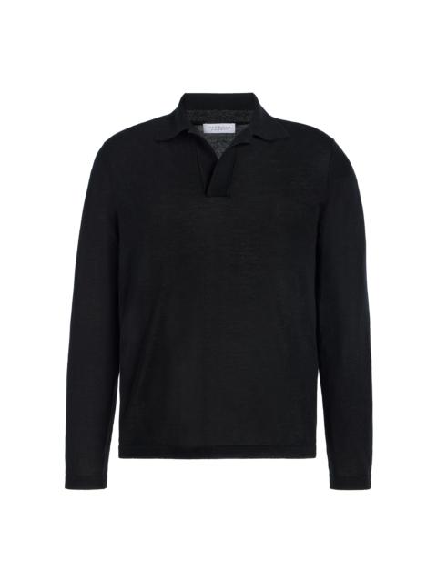 GABRIELA HEARST Frome Knit Polo in Black Cashmere