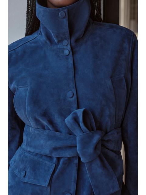 KAREN MILLEN Suede High Collar Pocket Jacket