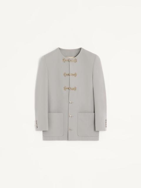 Valentino VALENTINO DIAGONAL WOOL JACKET WITH EMBROIDERED FROG CLOSURES