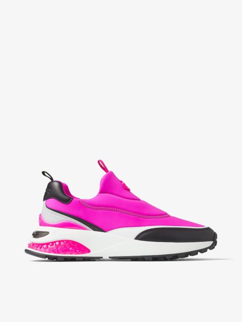 JIMMY CHOO Memphis/F
Fuchsia Neoprene and Leather Low-Top Trainers