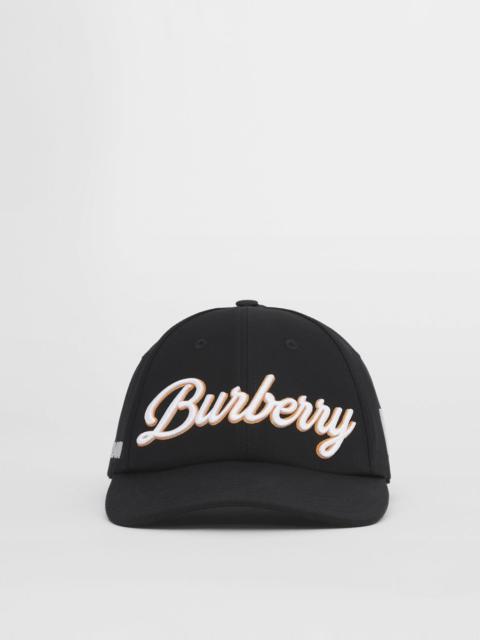 Burberry Embroidered Montage Cotton Gabardine Baseball Cap