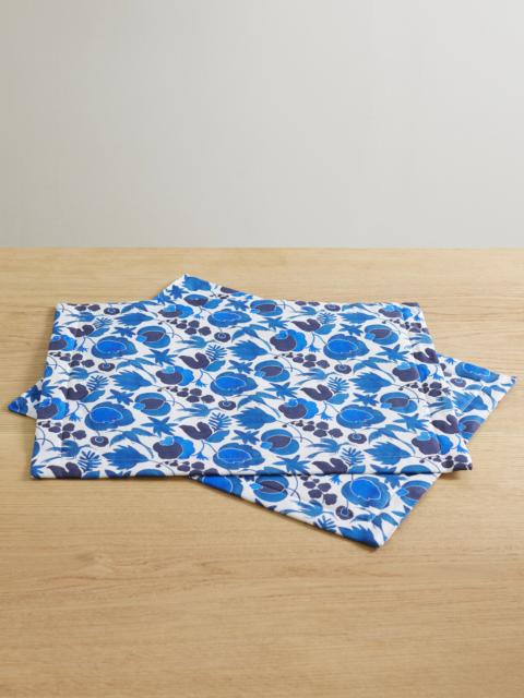 La DoubleJ Set Of Two Printed Linen Placemats