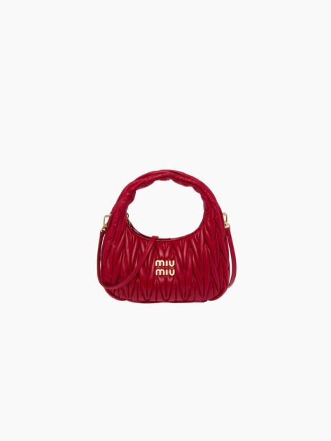Miu Miu Miu Wander matelassé nappa leather mini hobo bag