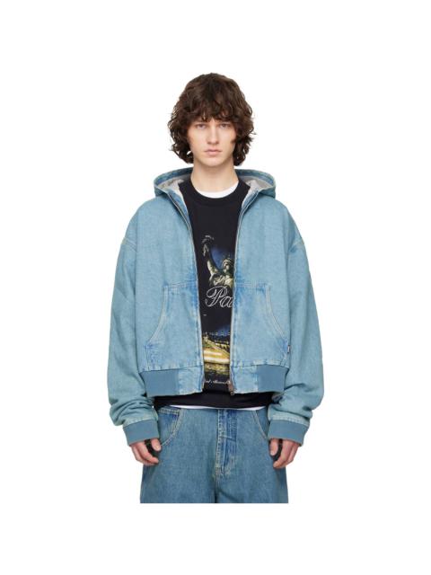 VETEMENTS Blue Hooded Workwear Denim Jacket